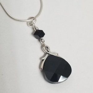 925 Necklace with Swarovski® Black Crstal